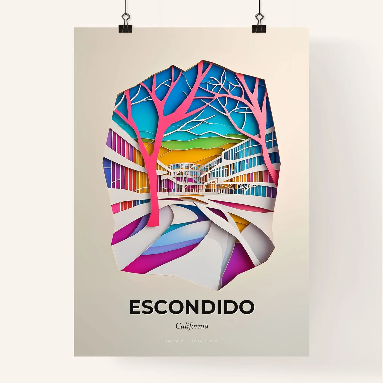 Vivid Escondido, California, Colorful Poster