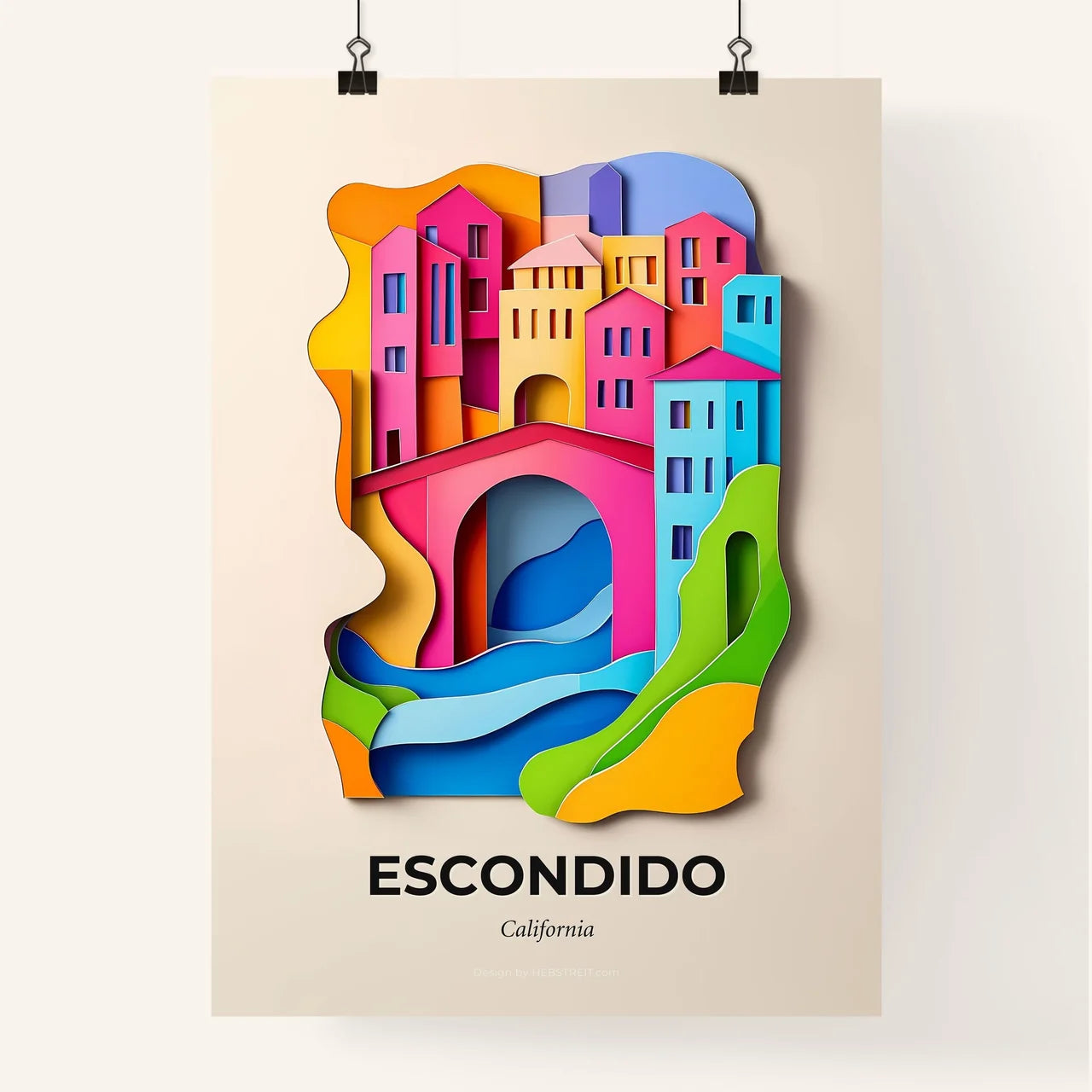 Vivid Escondido, California, Colorful Poster