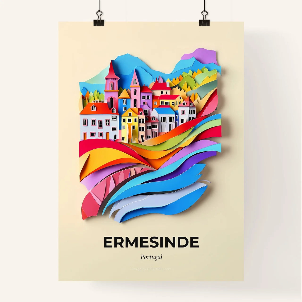 Vivid Ermesinde, Portugal, Colorful Poster