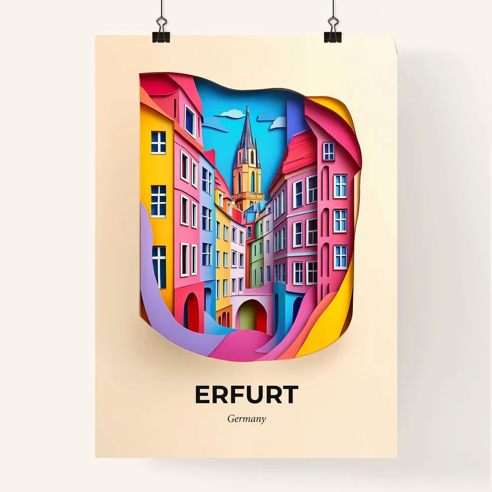 Vivid Erfurt, Germany, Colorful Poster