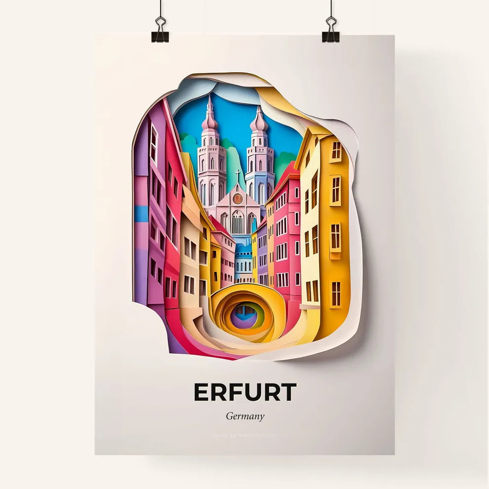 Vivid Erfurt, Germany, Colorful Poster