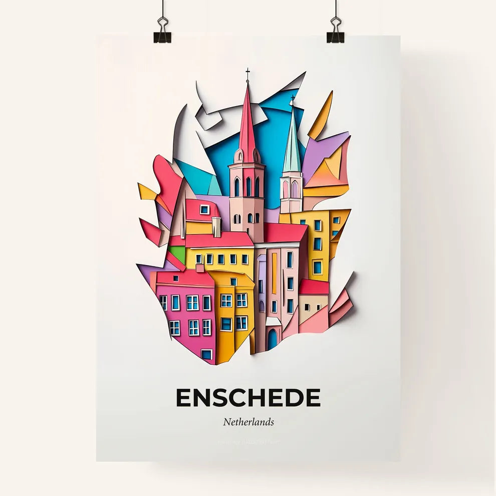 Vivid Enschede, Netherlands, Colorful Poster