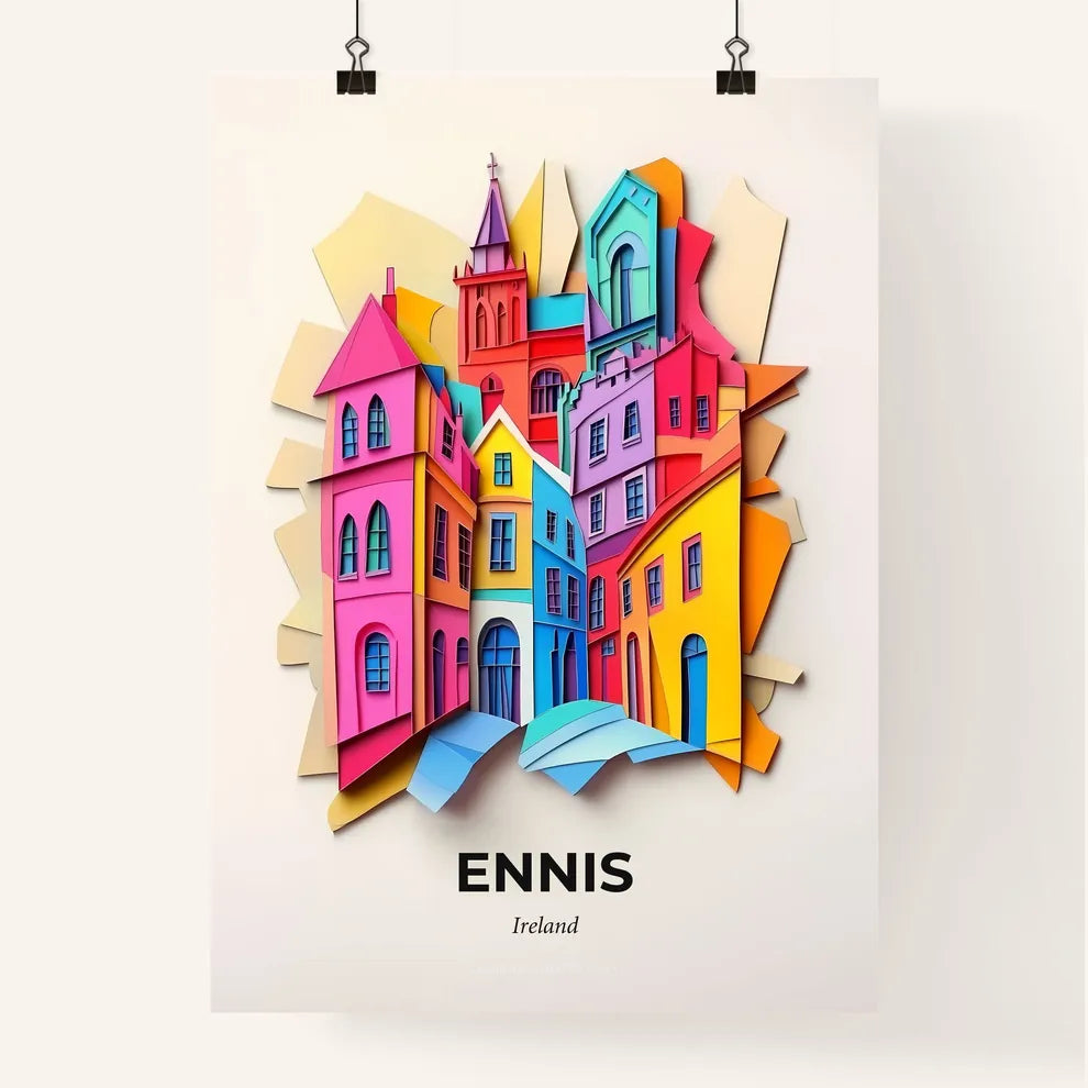 Vivid Ennis, Ireland, Colorful Poster