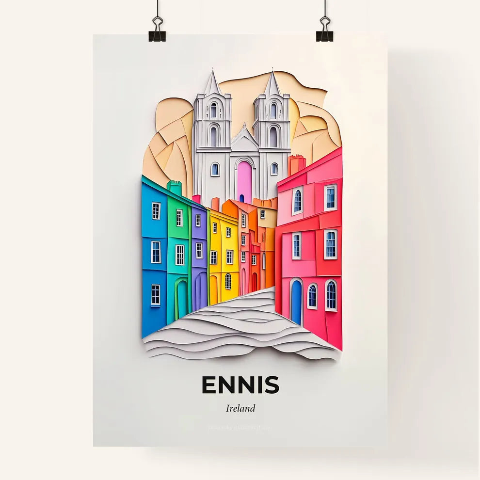 Vivid Ennis, Ireland, Colorful Poster