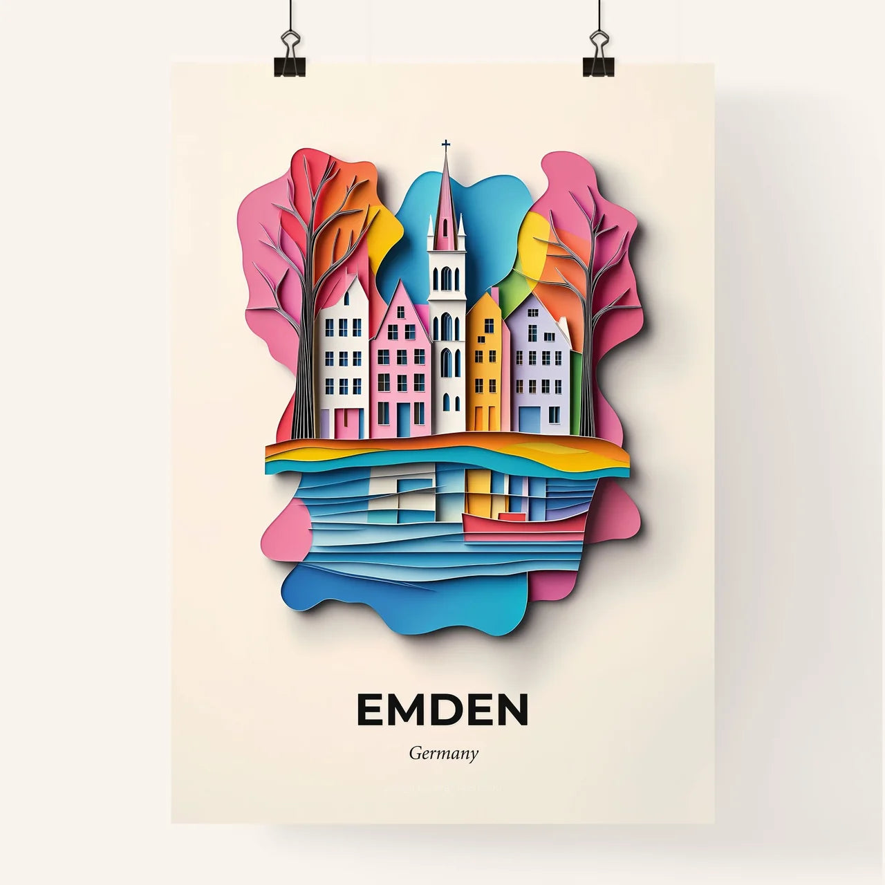 Vivid Emden, Germany, Colorful Poster