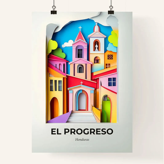 Vivid El Progreso, Honduras, Colorful Poster