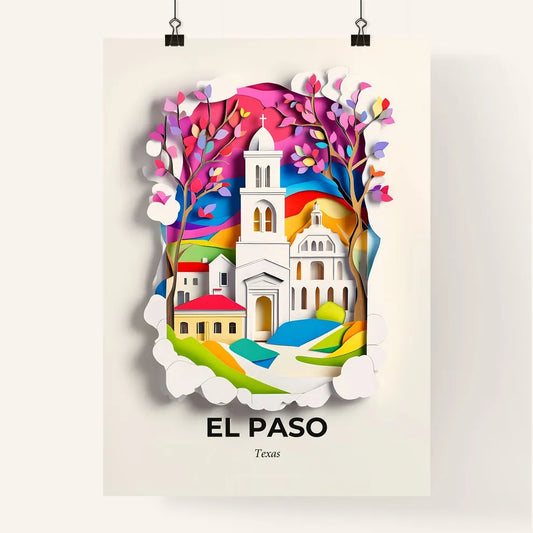 Vivid El Paso, Texas, Colorful Poster