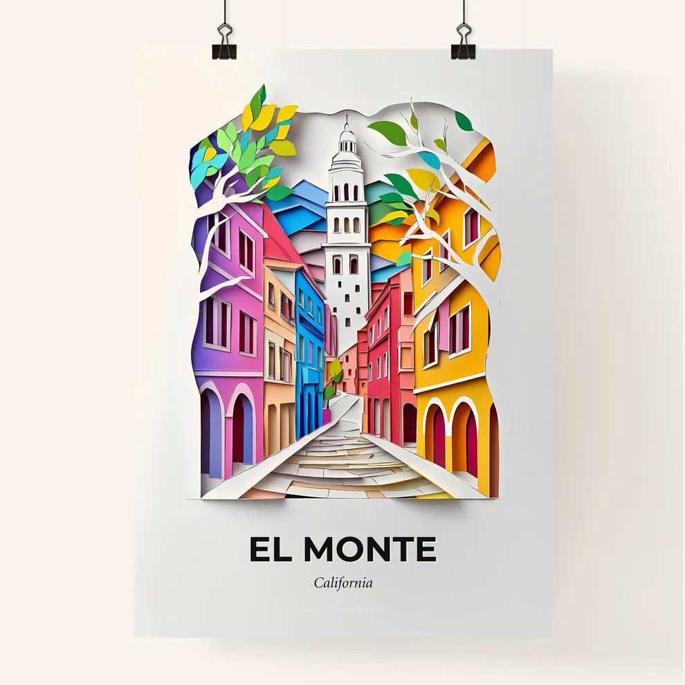 Vivid El Monte, California, Colorful Poster