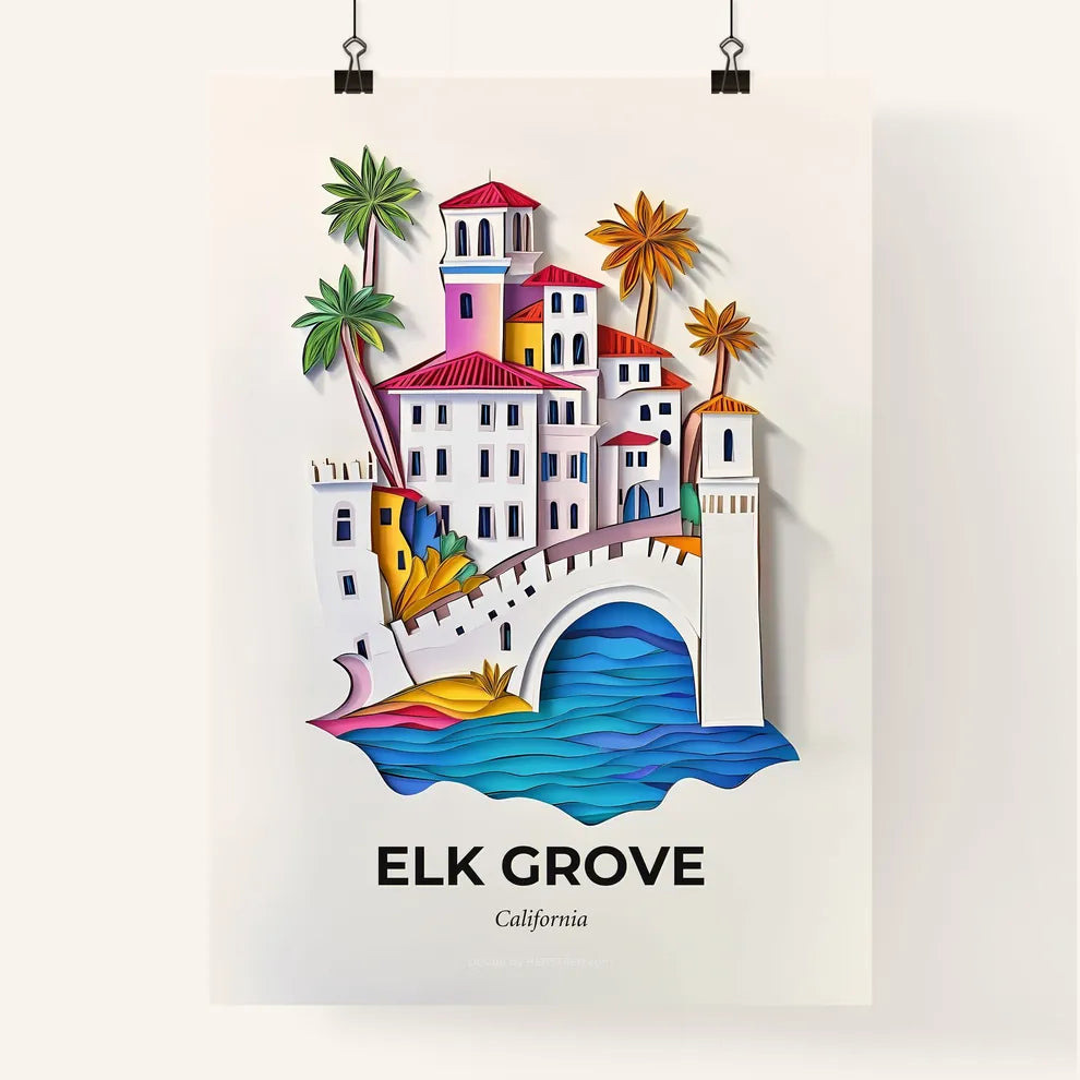 Vivid Elk Grove, California, Colorful Poster