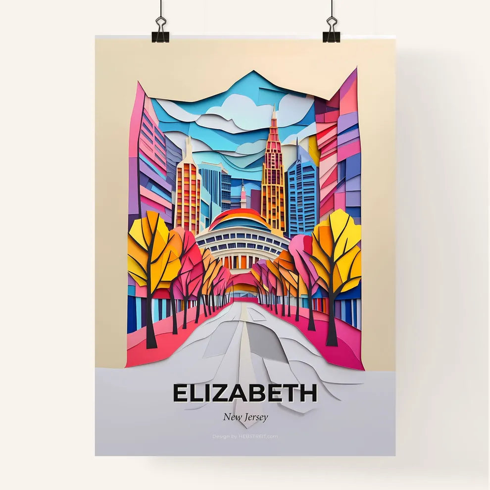Vivid Elizabeth, New Jersey, Colorful Poster