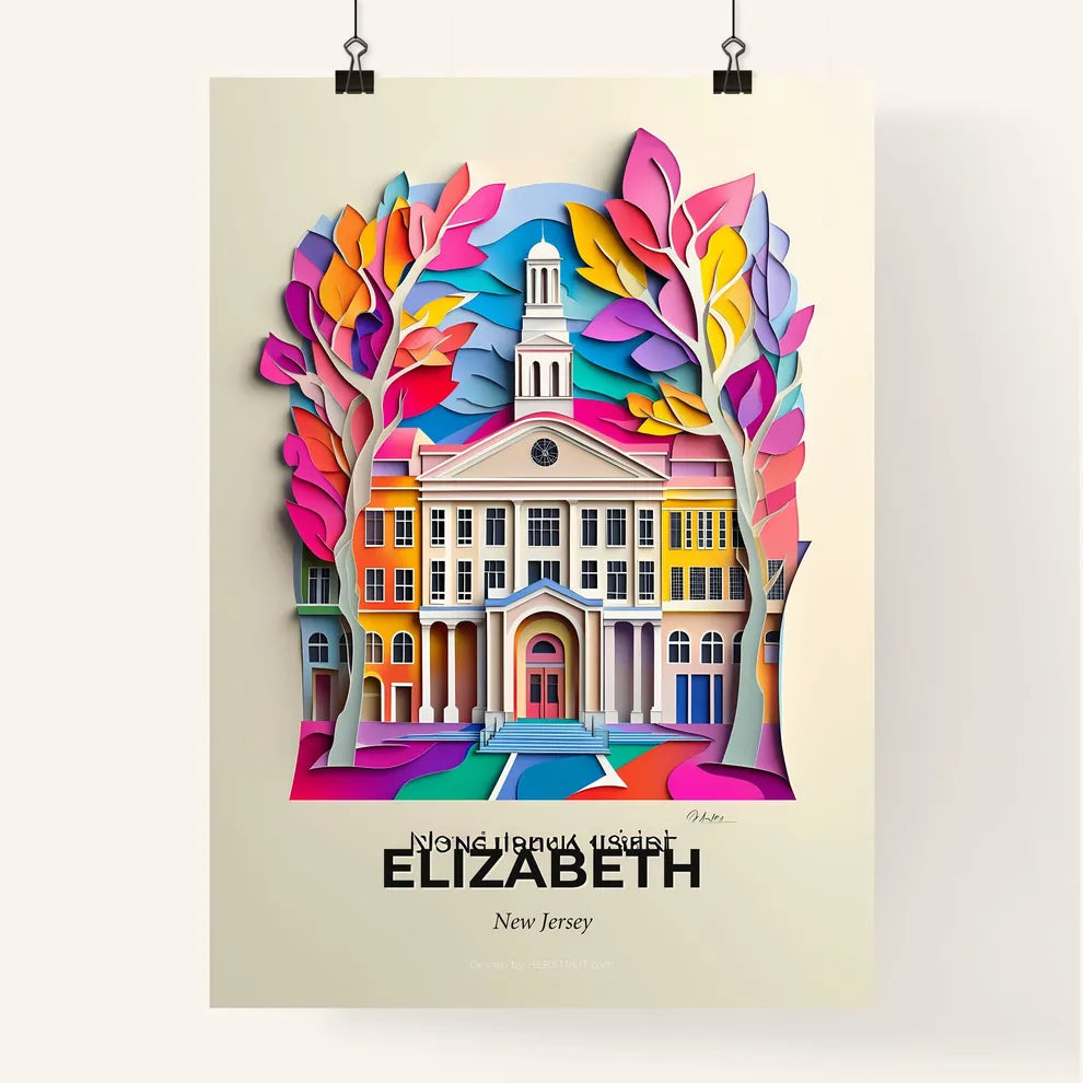 Vivid Elizabeth, New Jersey, Colorful Poster