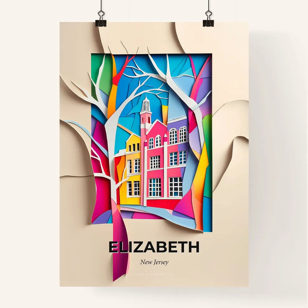 Vivid Elizabeth, New Jersey, Colorful Poster
