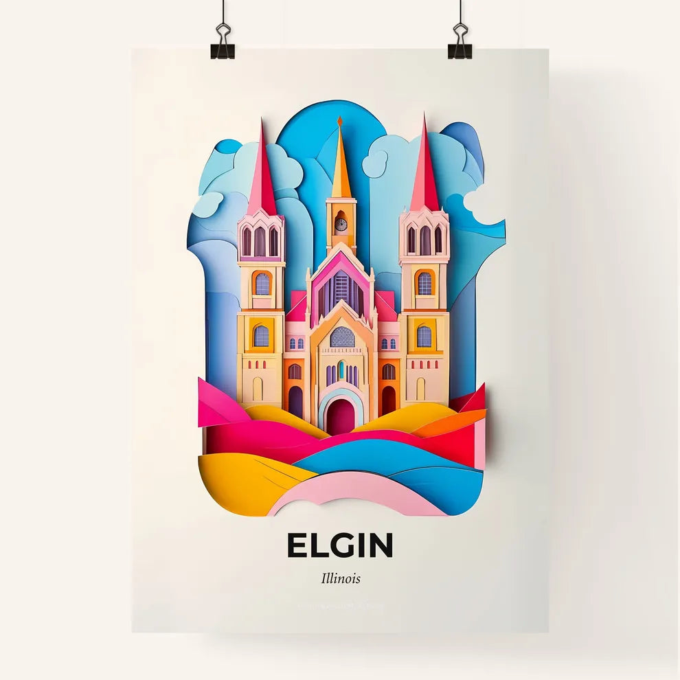 Vivid Elgin, Illinois, Colorful Poster