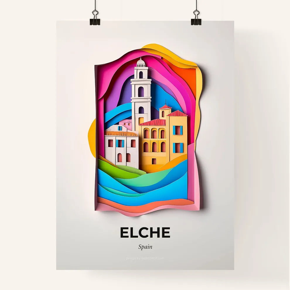 Vivid Elche, Spain, Colorful Poster