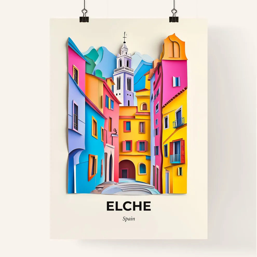 Vivid Elche, Spain, Colorful Poster