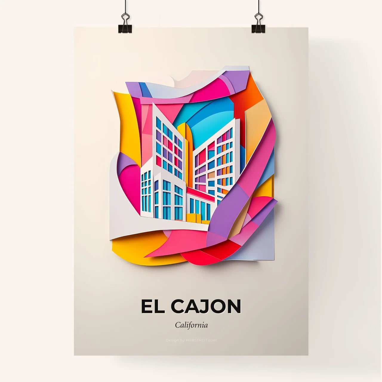 Vivid El Cajon, California, Colorful Poster