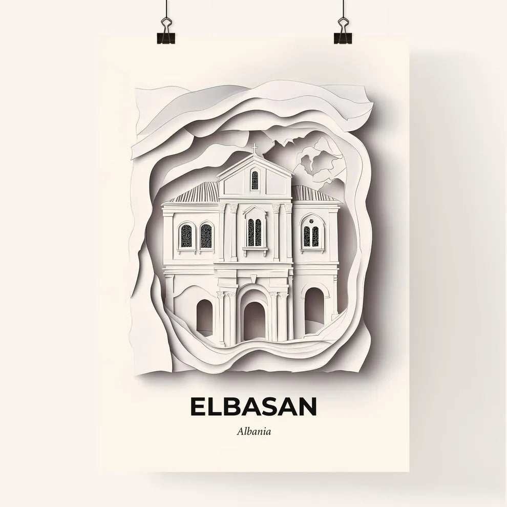 Vivid Elbasan, Albania, Colorful Poster