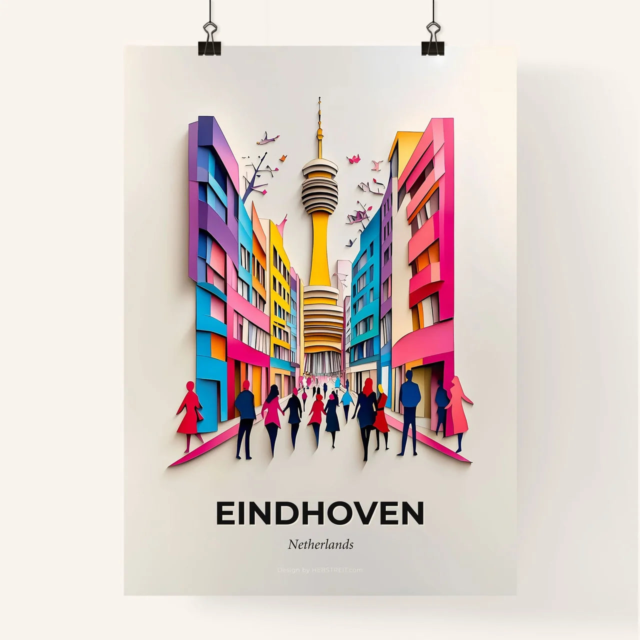 Vivid Eindhoven, Netherlands, Colorful Poster