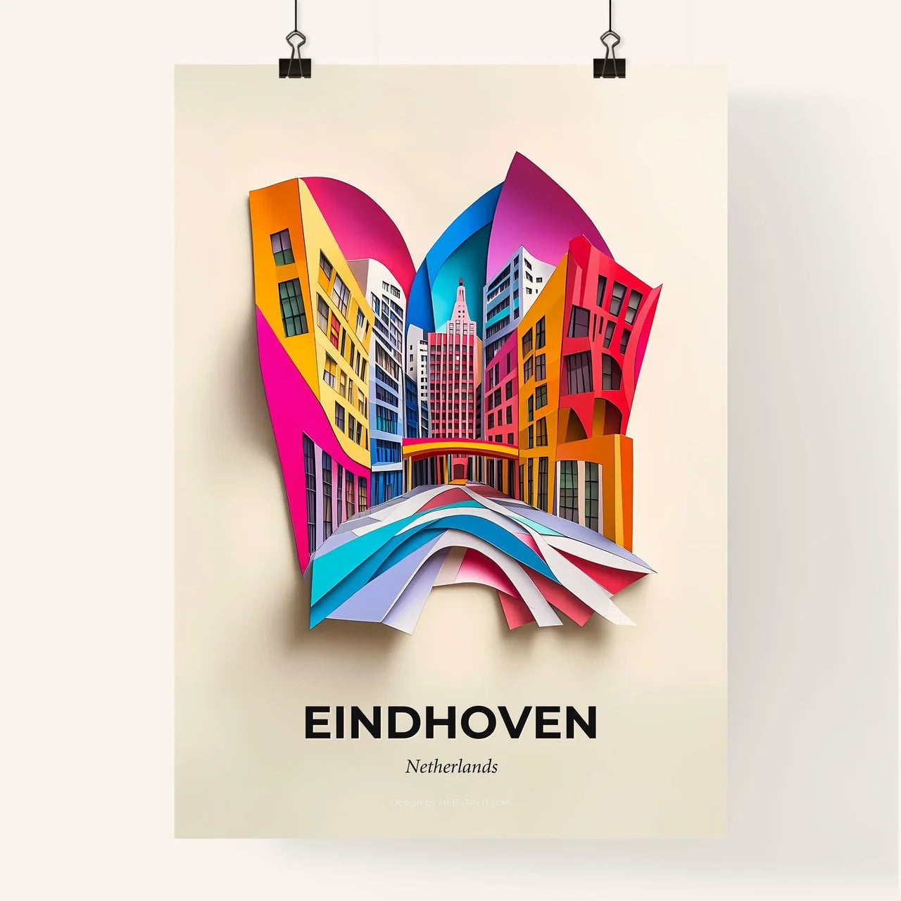 Vivid Eindhoven, Netherlands, Colorful Poster