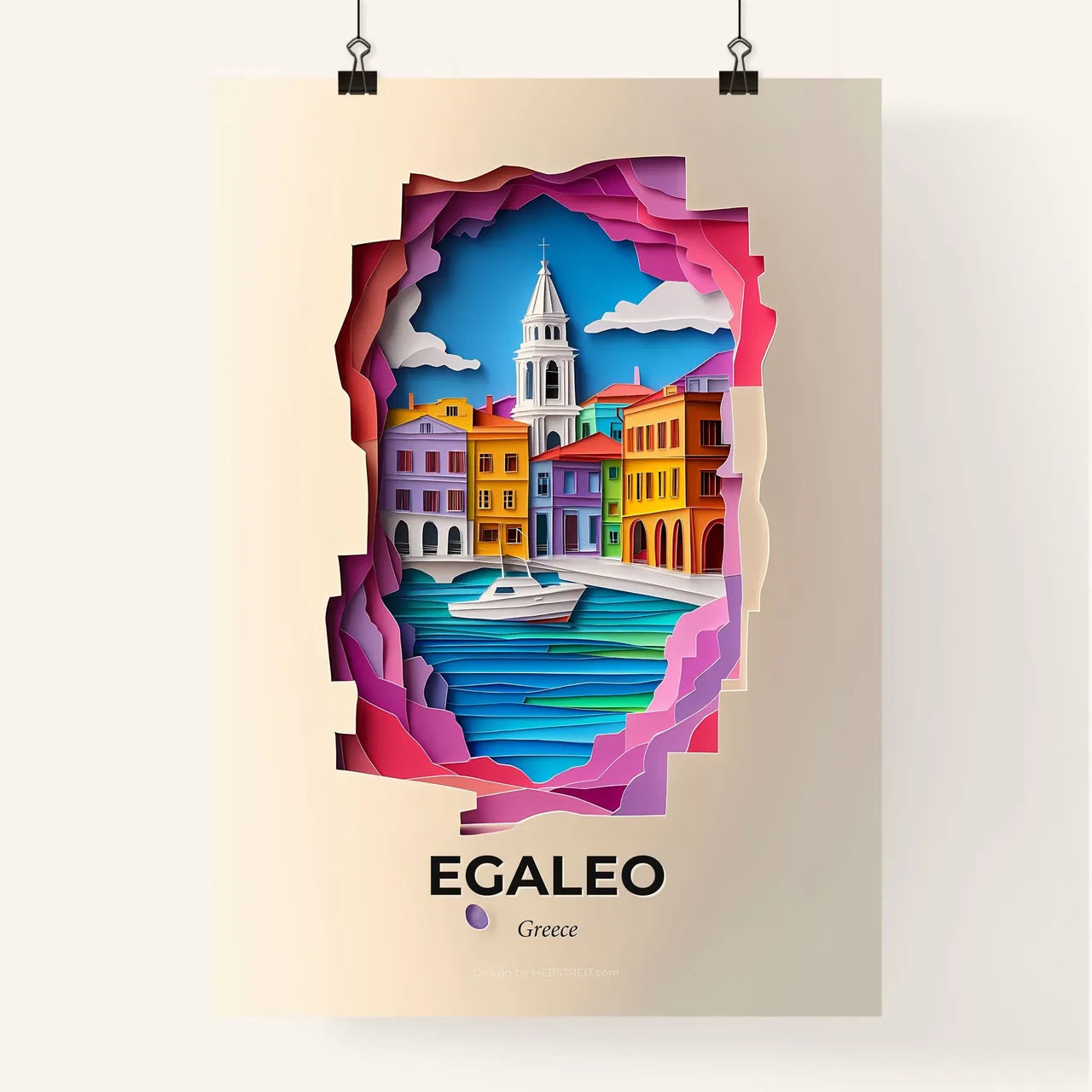 Vivid Egaleo, Greece, Colorful Poster