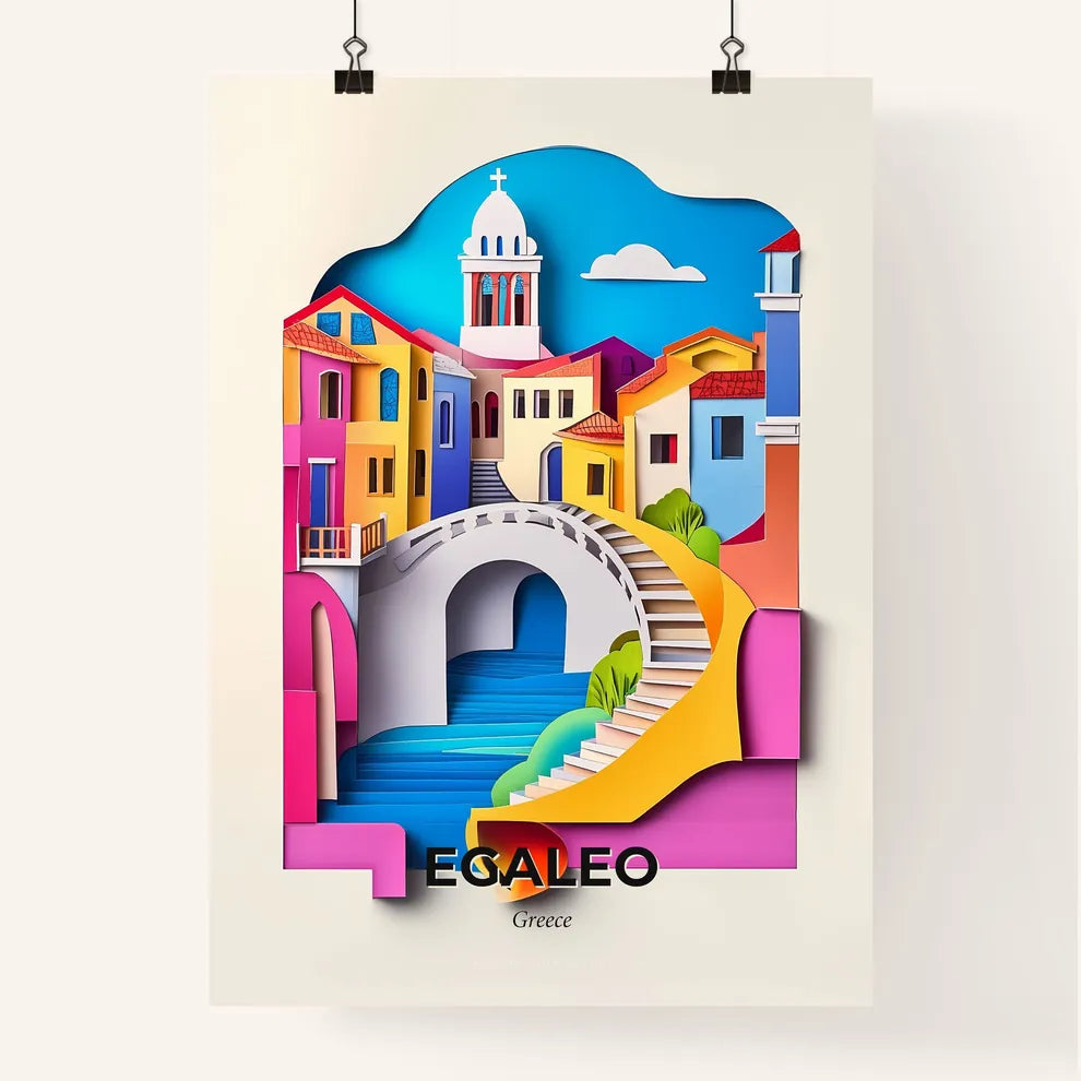 Vivid Egaleo, Greece, Colorful Poster