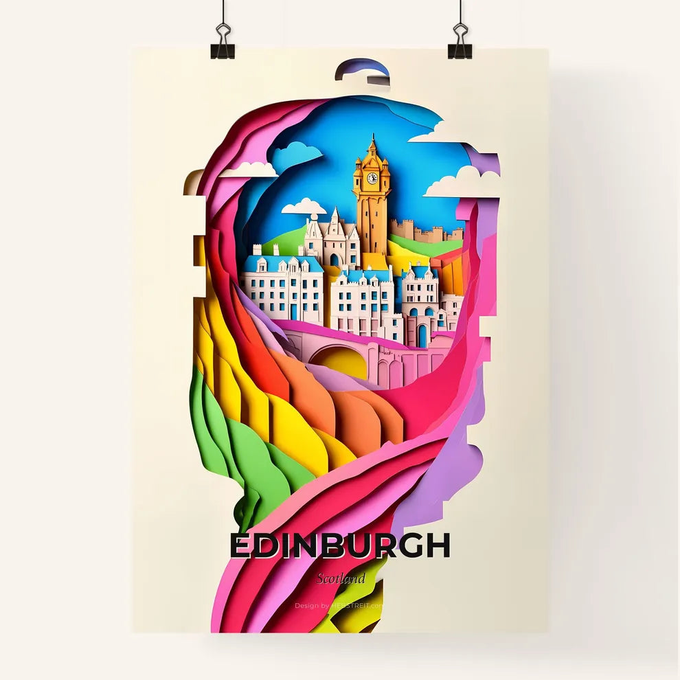 Vivid Edinburgh, Scotland, Colorful Poster