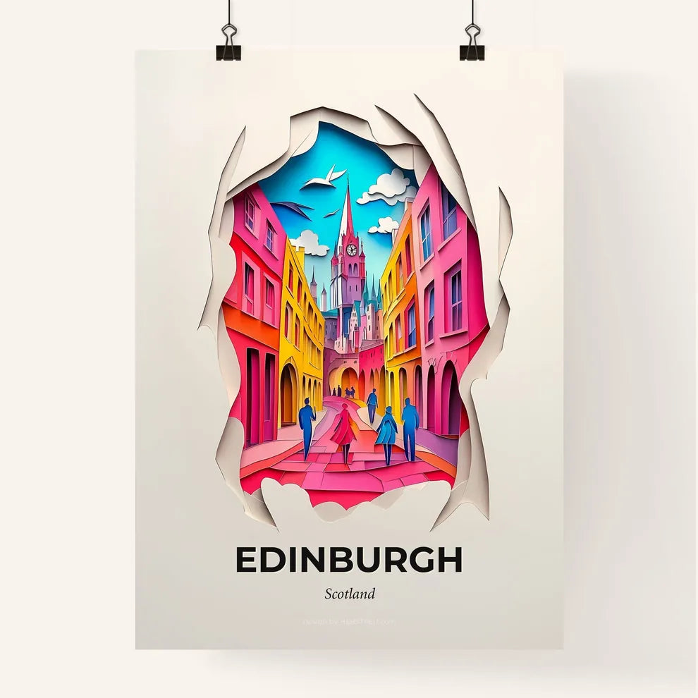Vivid Edinburgh, Scotland, Colorful Poster