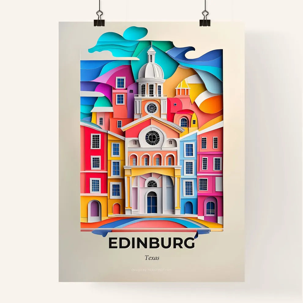 Vivid Edinburg, Texas, Colorful Poster