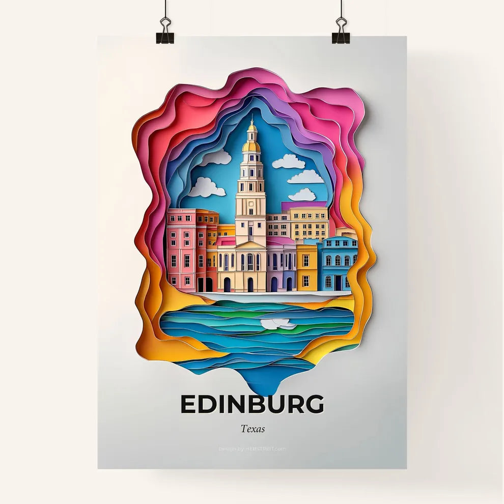 Vivid Edinburg, Texas, Colorful Poster