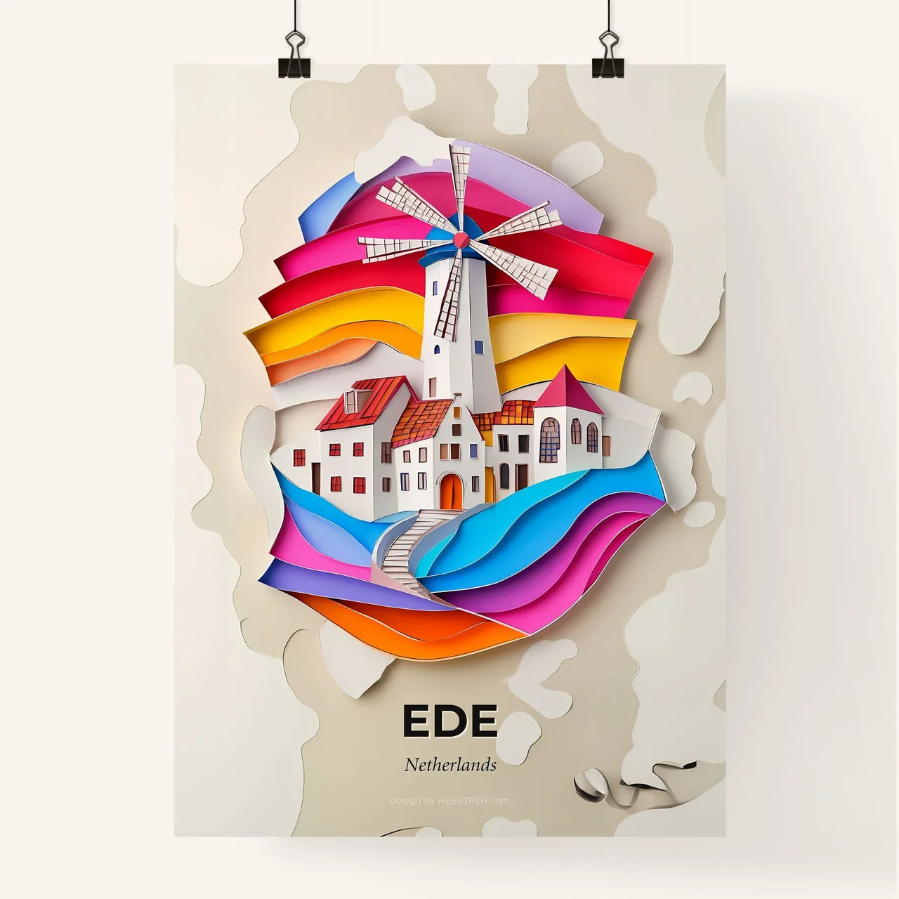 Vivid Ede, Netherlands, Colorful Poster