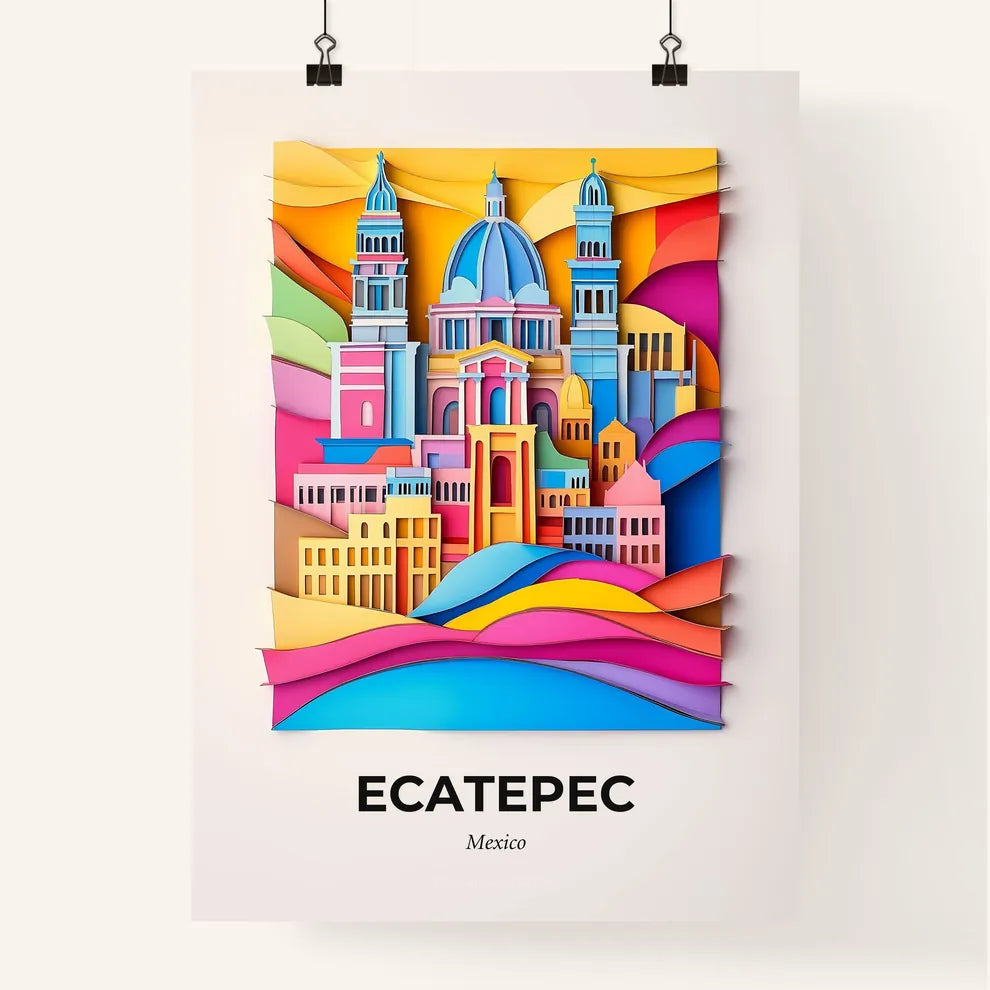 Vivid Ecatepec, Mexico, Colorful Poster