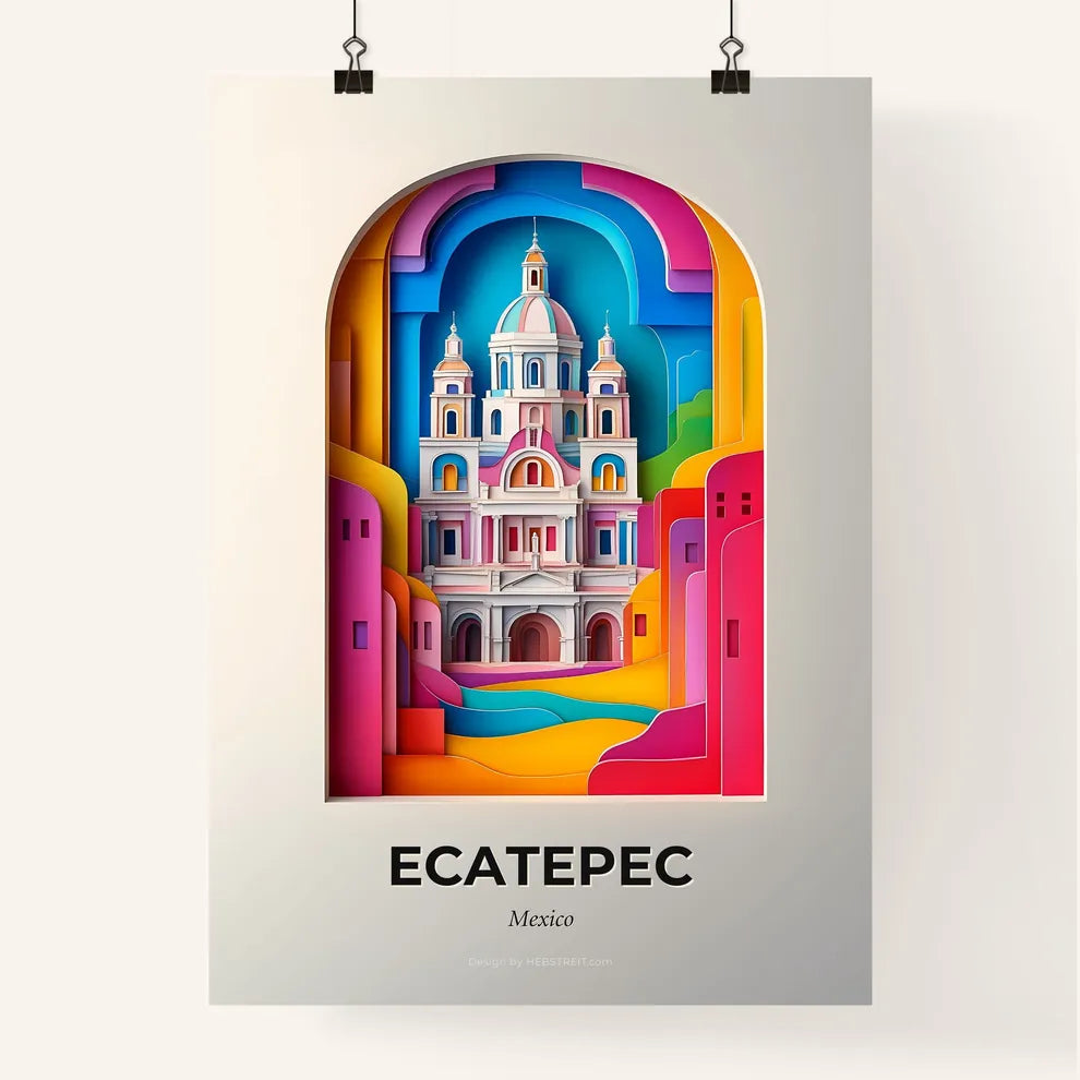 Vivid Ecatepec, Mexico, Colorful Poster