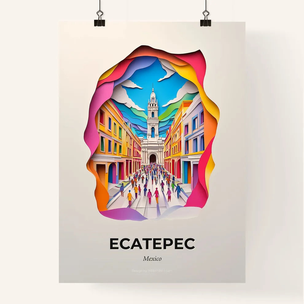 Vivid Ecatepec, Mexico, Colorful Poster
