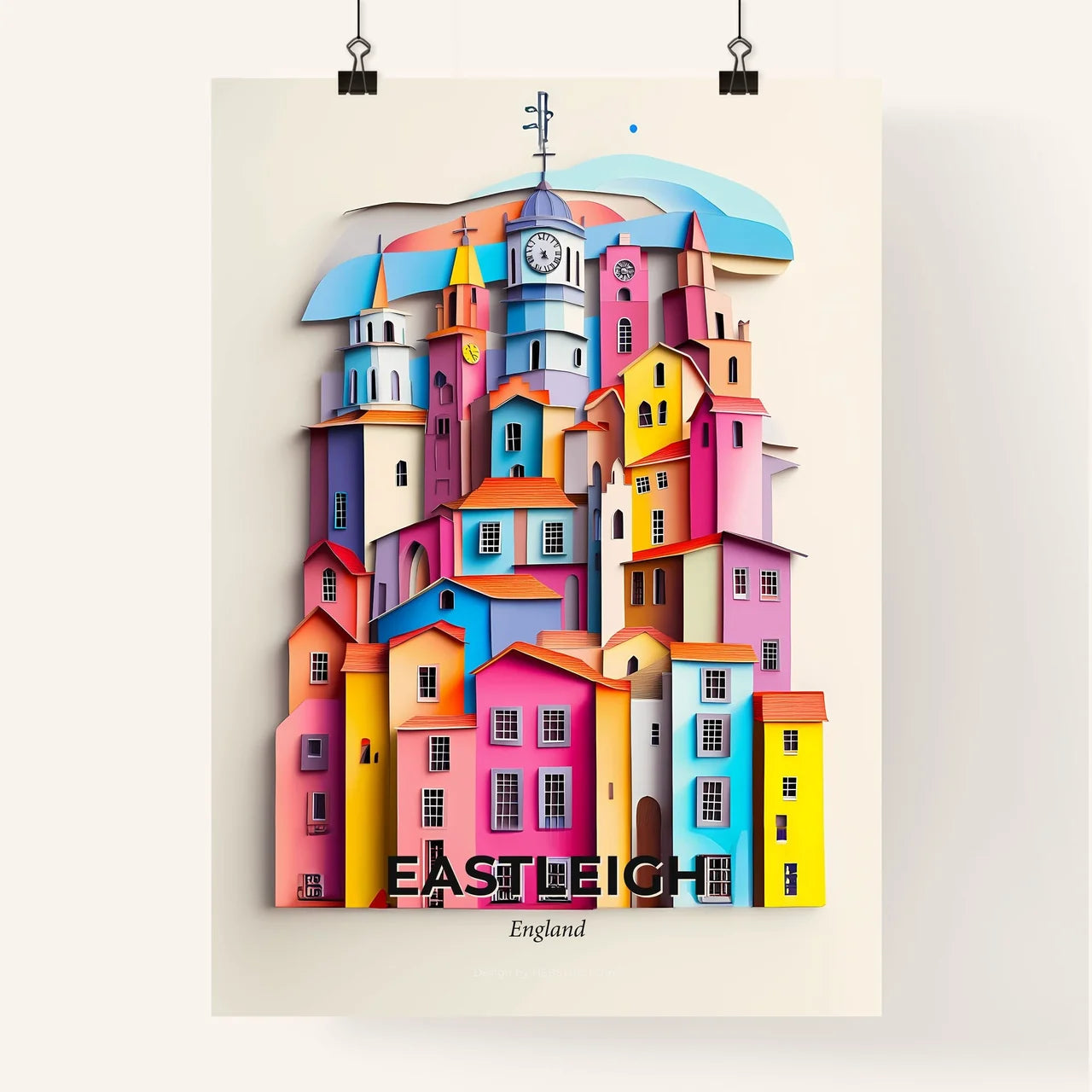 Vivid Eastleigh, England, Colorful Poster