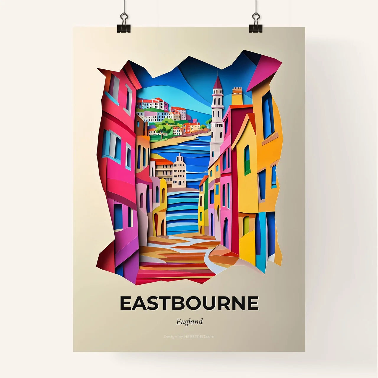 Vivid Eastbourne, England, Colorful Poster