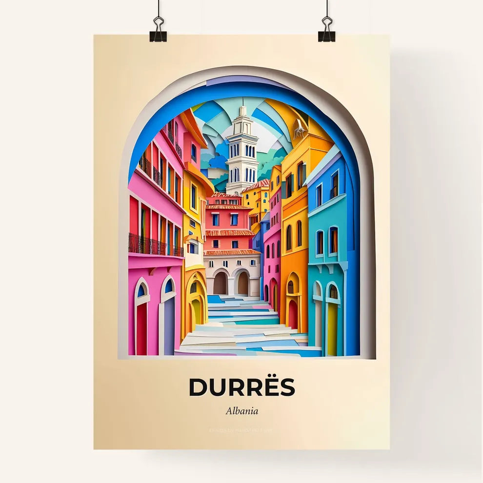 Vivid Durrës, Albania, Colorful Poster