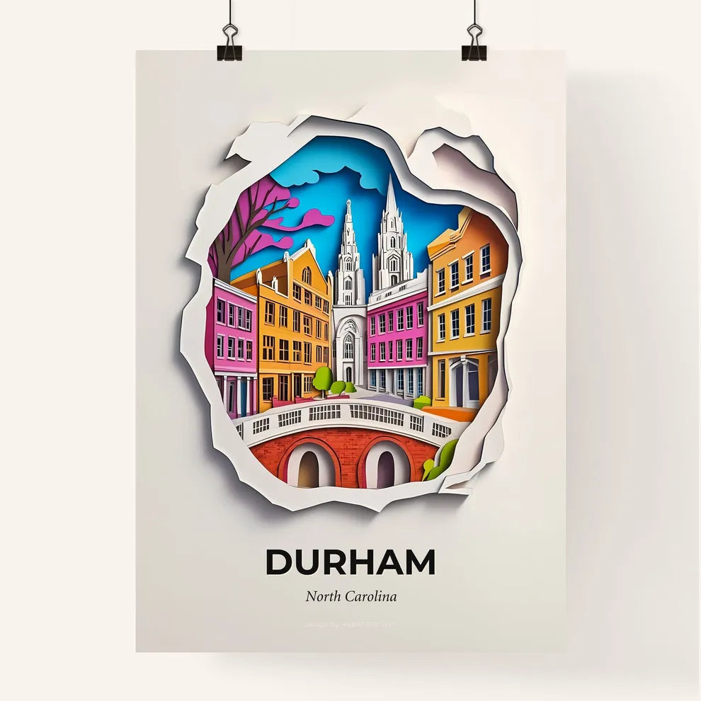 Vivid Durham, North Carolina, Colorful Poster