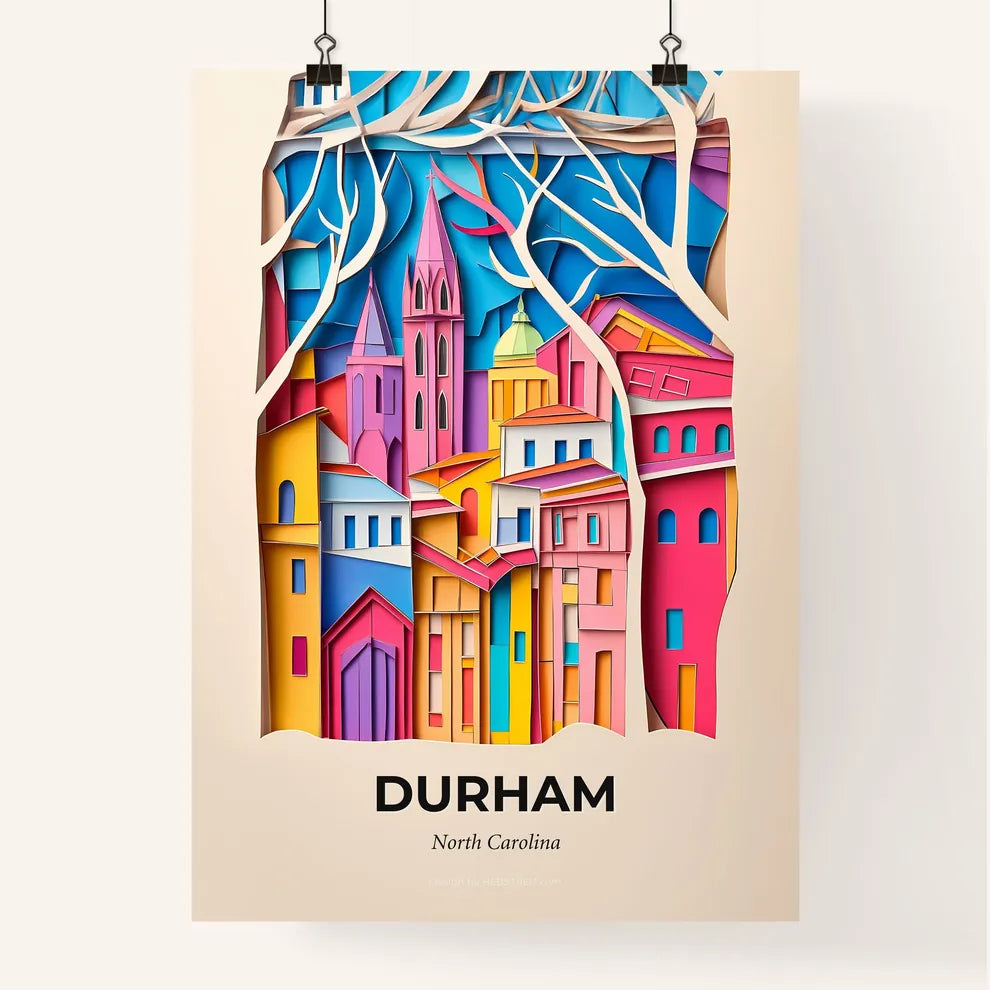 Vivid Durham, North Carolina, Colorful Poster