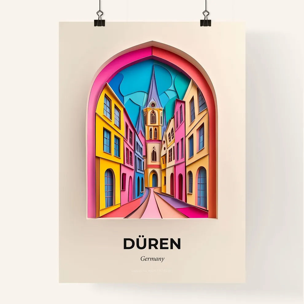 Vivid Duren, Germany, Colorful Poster