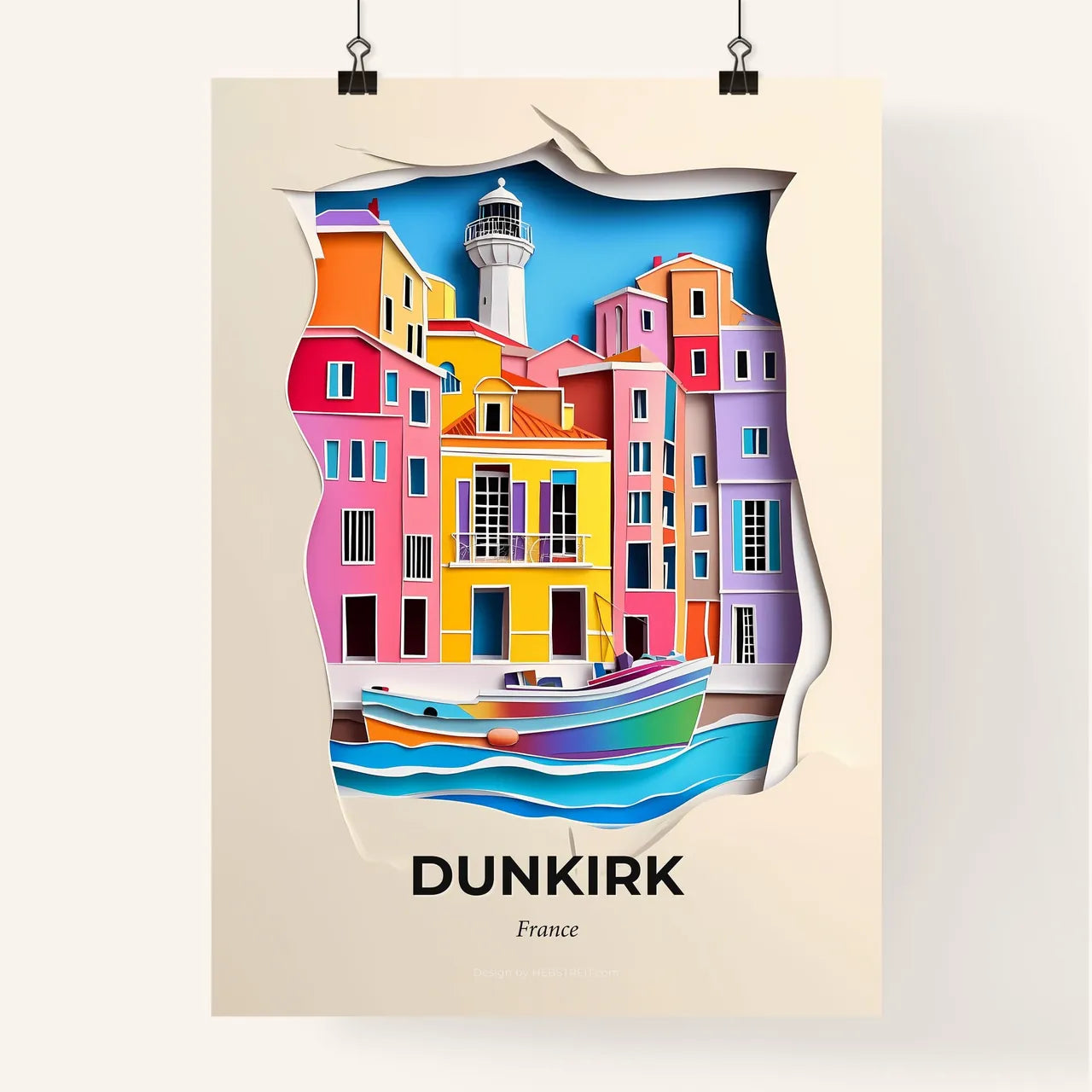 Vivid Dunkirk, France, Colorful Poster
