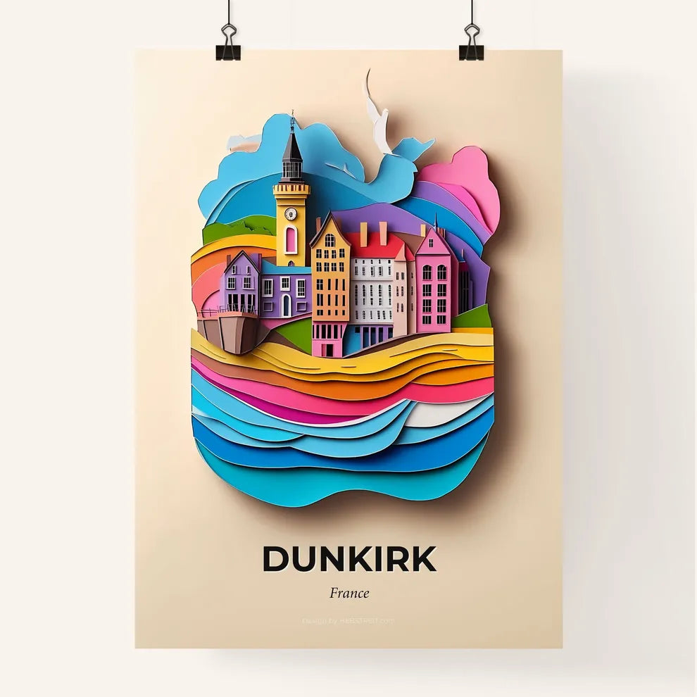 Vivid Dunkirk, France, Colorful Poster