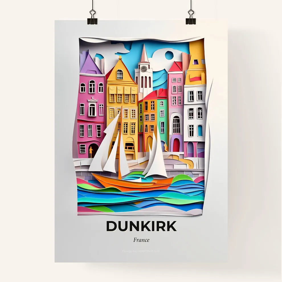 Vivid Dunkirk, France, Colorful Poster