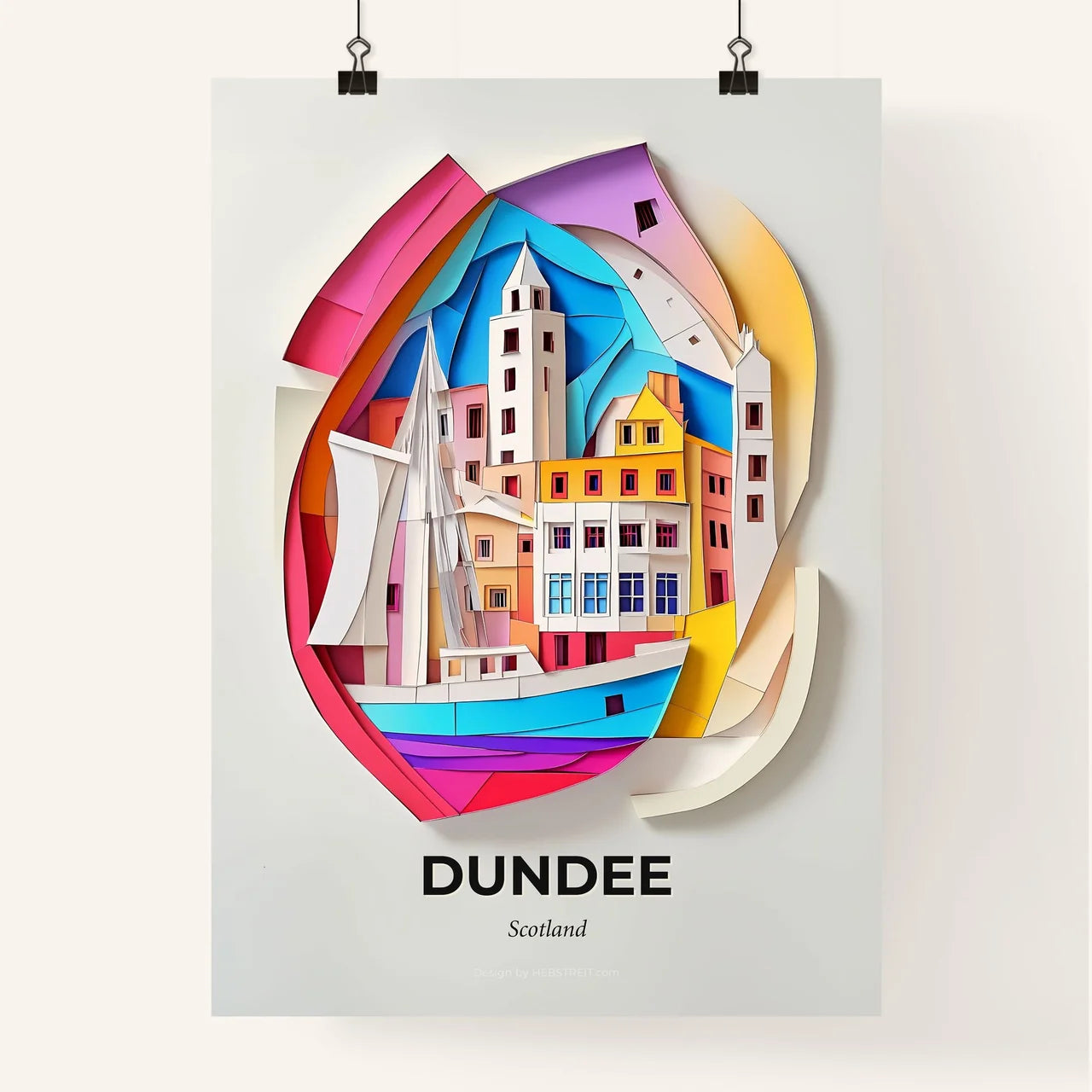 Vivid Dundee, Scotland, Colorful Poster