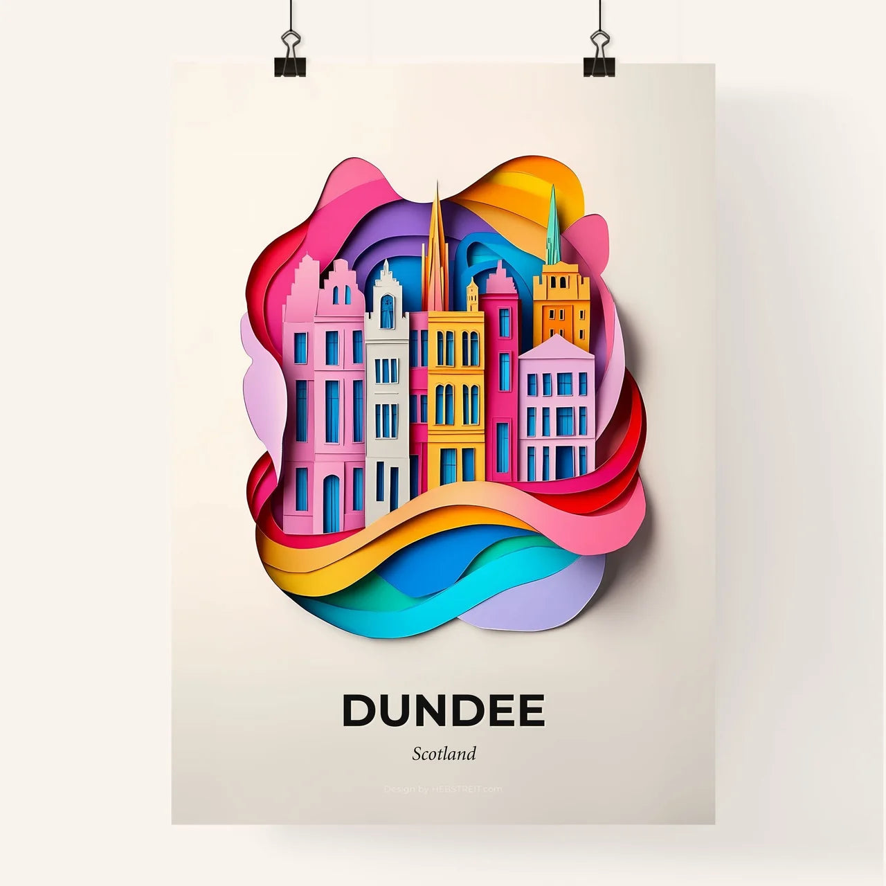 Vivid Dundee, Scotland, Colorful Poster