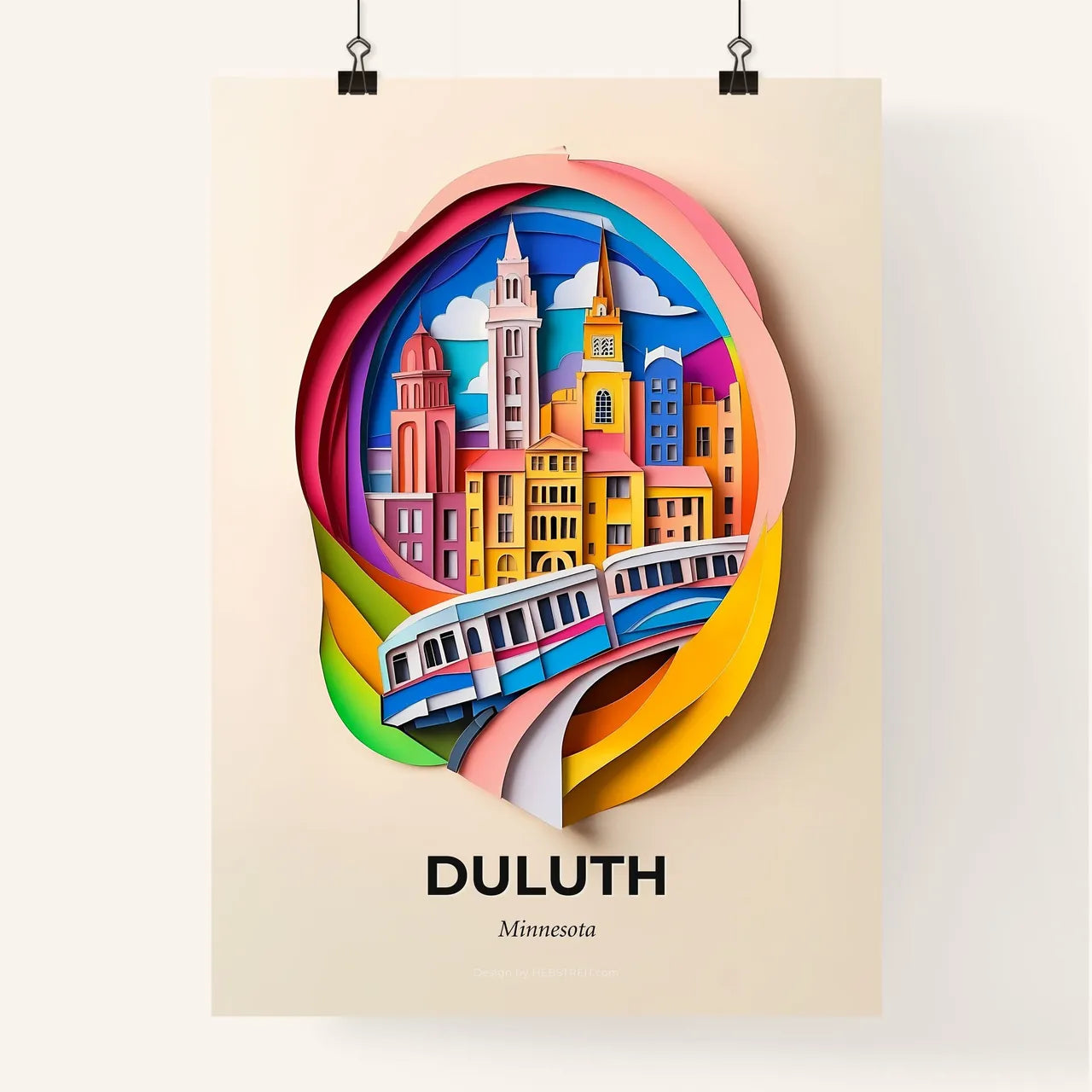 Vivid Duluth, Minnesota, Colorful Poster