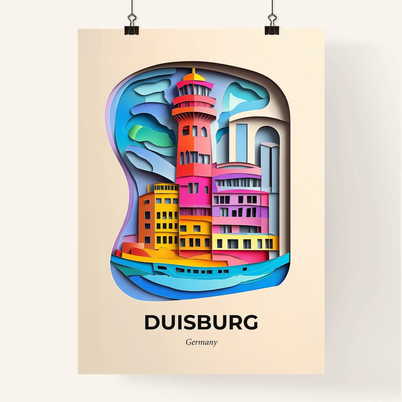 Vivid Duisburg, Germany, Colorful Poster