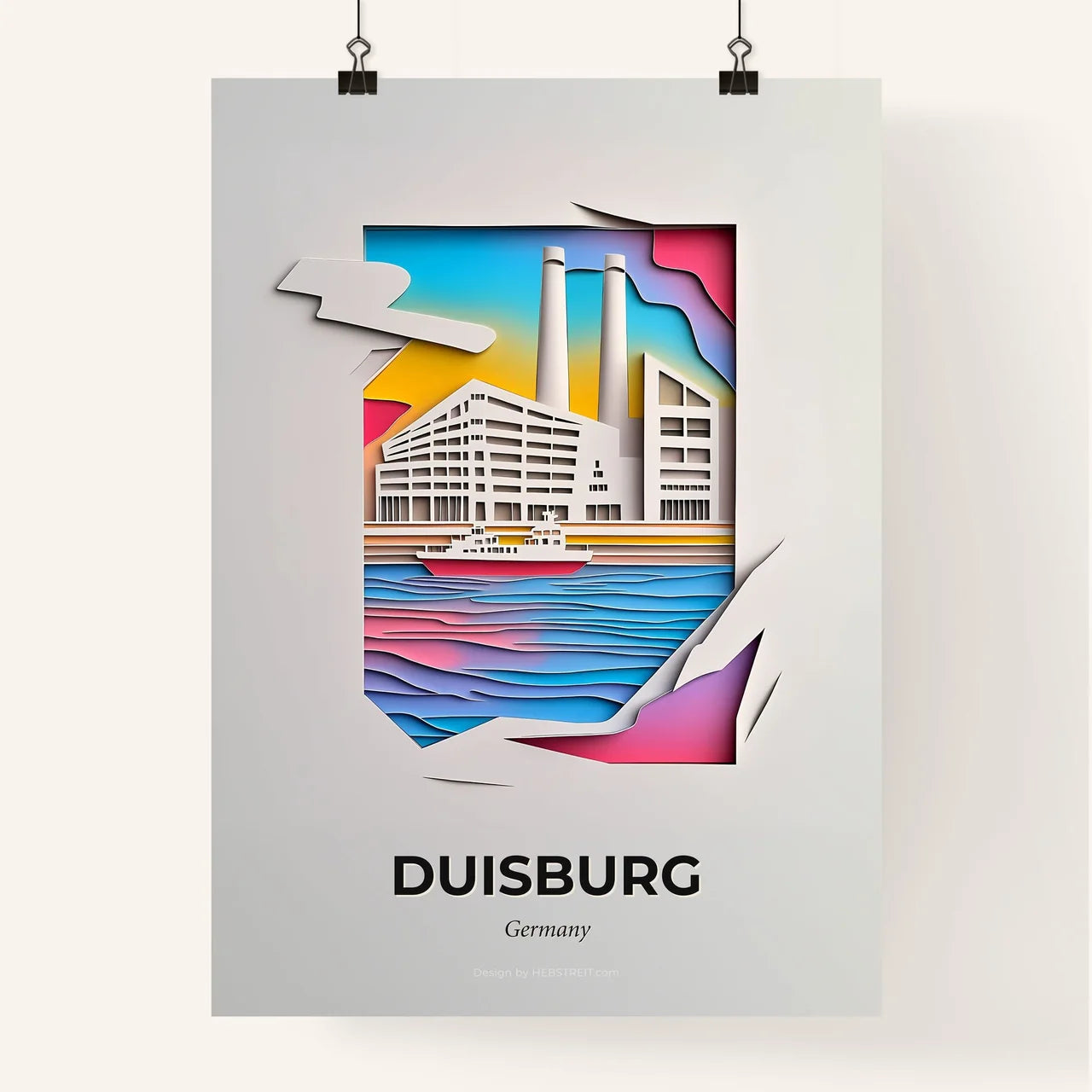Vivid Duisburg, Germany, Colorful Poster