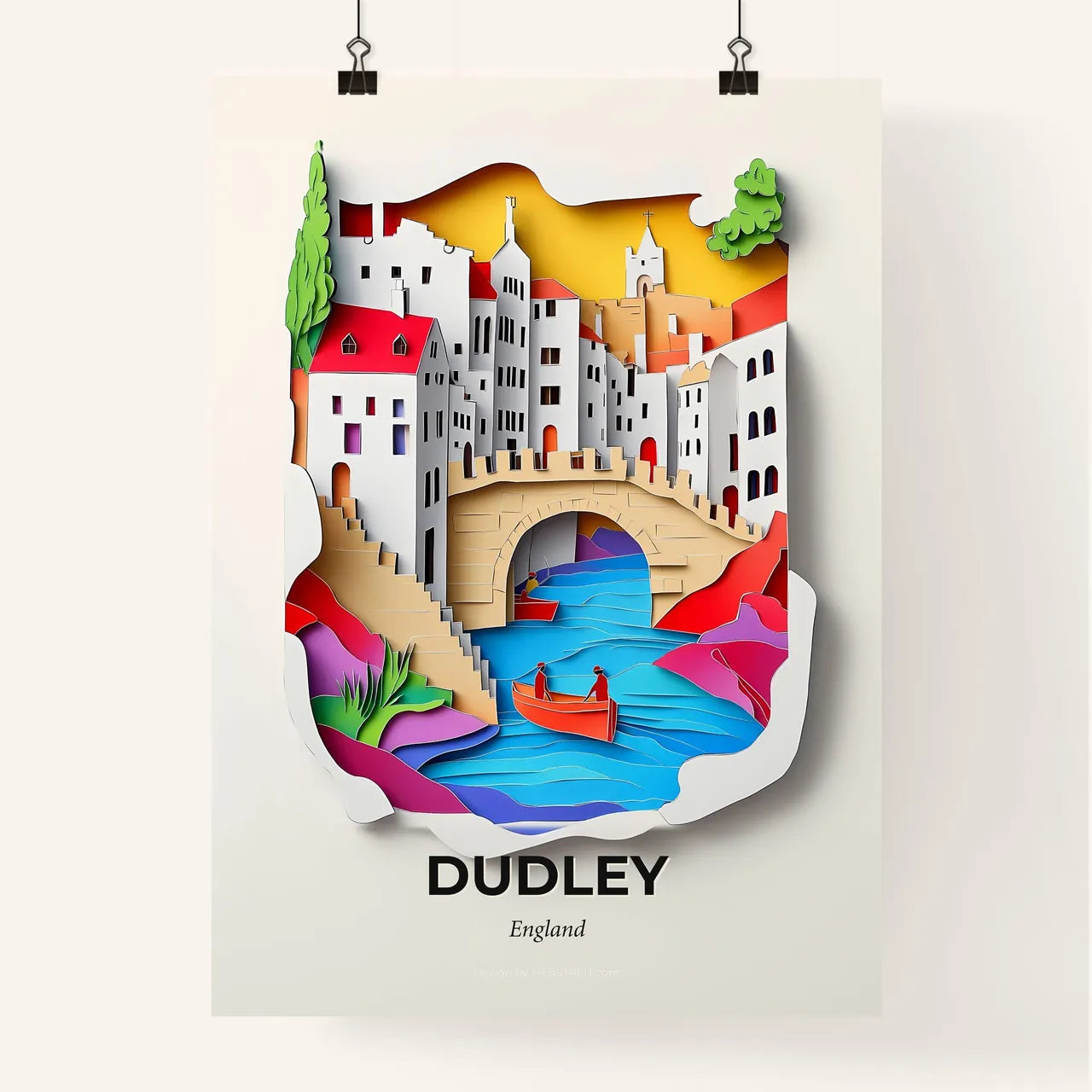 Vivid Dudley, England, Colorful Poster