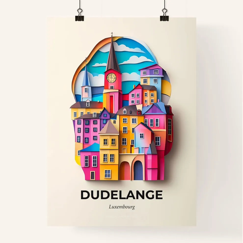 Vivid Dudelange, Luxembourg, Colorful Poster