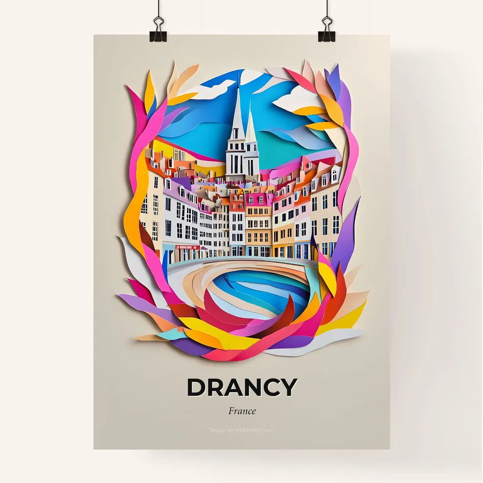 Vivid Drancy, France, Colorful Poster